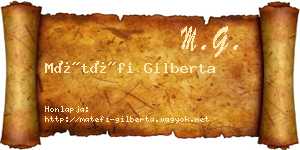 Mátéfi Gilberta névjegykártya